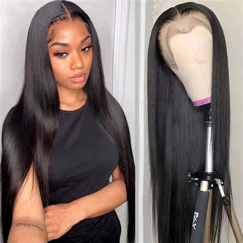 black lace front wig straight